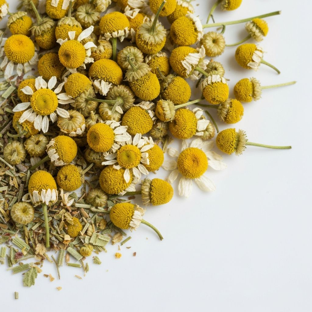 Dried chamomile flowers